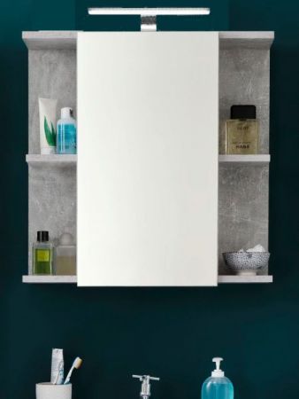 Badezimmer Spiegelschrank "Nano" in Stone Design grau Badmöbel 60 x 62 cm
