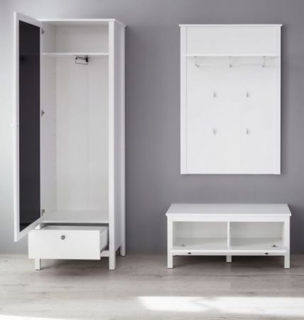 Garderoben-Set "Ole" 3-teilig weiß 168 x 192 cm