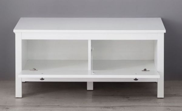 Sitzbank Garderobe "Ole" in weiß mit Stauraum 91 x 45 cm