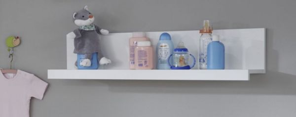 Babyzimmer Wandregal "Ole" in weiß 90 x 23 cm zu Wickelkommode