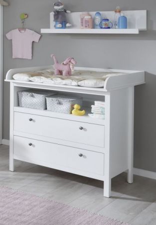 Babyzimmer Wandregal "Ole" in weiß 90 x 23 cm zu Wickelkommode