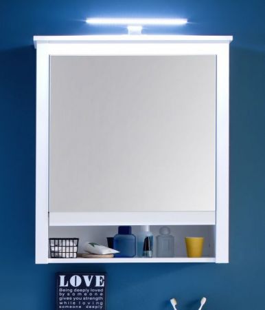 Badezimmer Spiegelschrank "Ole" in weiß inkl. LED Badmöbel 62 x 80 cm