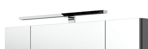 Badezimmer Spiegelschrank "Heron" in anthrazit inkl. LED Badschrank 3-türig 90 x 62 cm