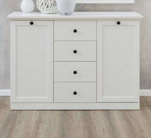 Sideboard Baxter in wei im Landhausstil 119 x 88 cm mit 4 Schubksten