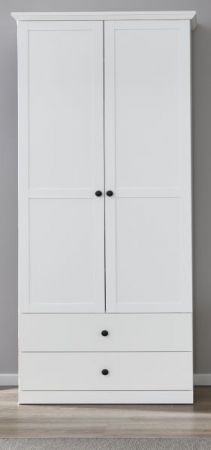 Garderobenschrank "Baxter" in weiß Landhaus Flurgarderobe 81 x 196 cm