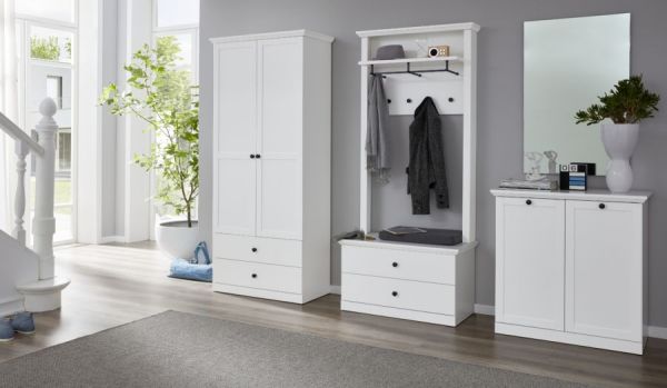 Garderobenschrank Baxter in wei Landhaus Flurgarderobe 81 x 196 cm