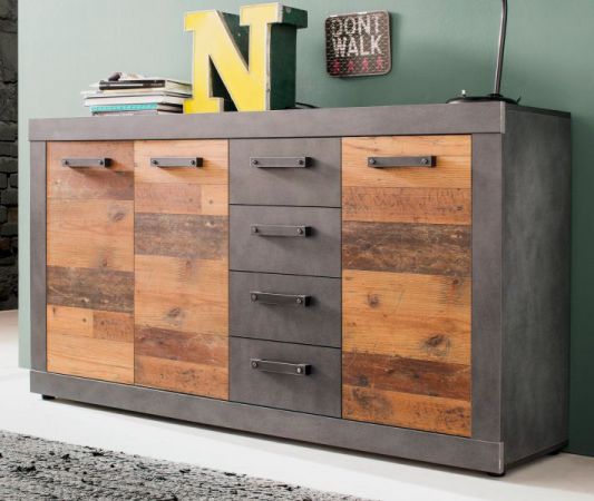 Sideboard "Indy" in Used Wood Shabby und Matera grau Kommode 151 x 86 cm