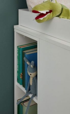 Babyzimmer Wickelkommode "Wilson" in weiß und grau Wickeltisch 96 x 103 cm