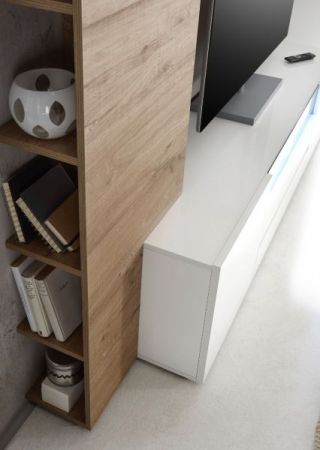 Aufsatzregal fr TV-Schrank Vicenza in Eiche hell Regal 55 x 145 cm