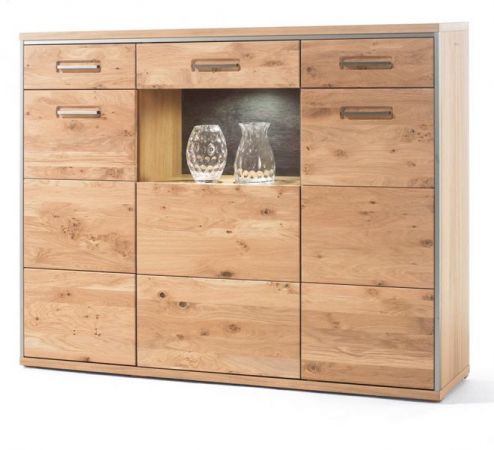 Highboard Espero in Asteiche Bianco massiv gelt Anrichte 154 x 121 cm