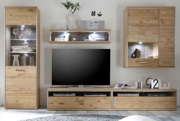 TV-Lowboard Espero in Asteiche Bianco massiv geölt TV-Unterteil 124 x 41 cm