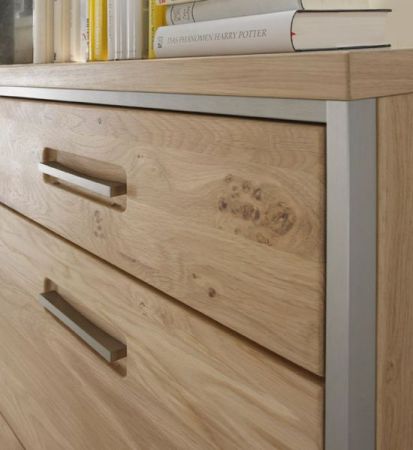 Hngevitrine Espero in Asteiche Bianco massiv gelt Hngeschrank Vitrinenfach links 94 x 120 cm