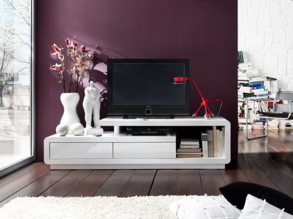 TV-Lowboard Celia in weiß Hochglanz Lack TV-Unterteil 170 x 45 cm