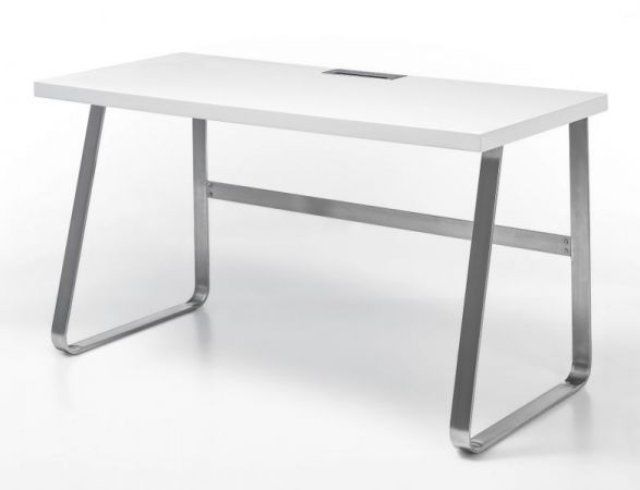 Schreibtisch "Beno" in matt weiß lackiert Laptoptisch für Homeoffice und Büro 140 x 60 cm