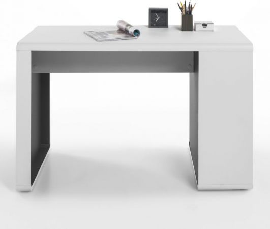 Schreibtisch "Tadeo" in weiß matt und Anthrazit Laptoptisch für Homeoffice und Büro 119 x 59 cm