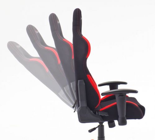 Bürostuhl DX-Racer in schwarz und rot mit Wippmechanik Chefsessel inkl. 2 verstellbarer Stützkissen Gaming Stuhl