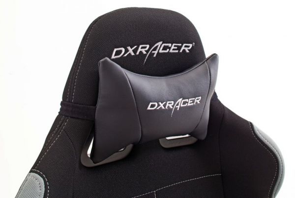 Gaming Stuhl DX-Racer 1 FD01-NG Chefsessel in schwarz und grau mit Wippmechanik inklusive Sitzkissen