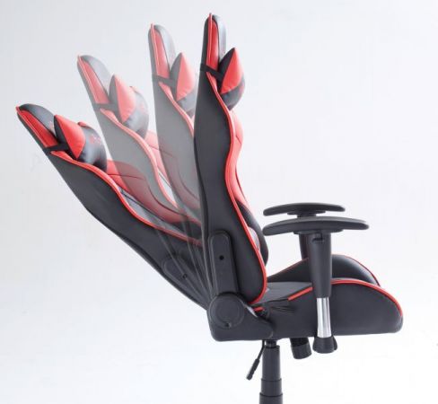 Bürostuhl Mc Racing in Kunstleder schwarz und rot mit Wippmechanik Chefsessel inkl. 2 verstellbarer Stützkissen Gaming Stuhl