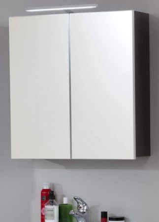 Badezimmer Spiegelschrank Line in Sardegna grau Rauchsilber Badschrank 2-trig 60 x 67 cm