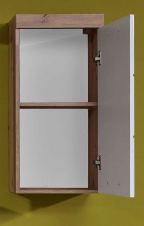 Bad Hngeschrank Amanda in wei Hochglanz und Asteiche Badschrank 37 x 77 cm