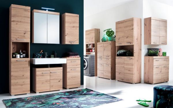 Badezimmer Unterschrank Amanda in Eiche / Asteiche Badschrank 37 x 79 cm