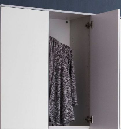 Garderobenschrank mit Spiegel Mirror in wei mit Spiegeltren - XXL Schuhschrank 185 x 191 cm