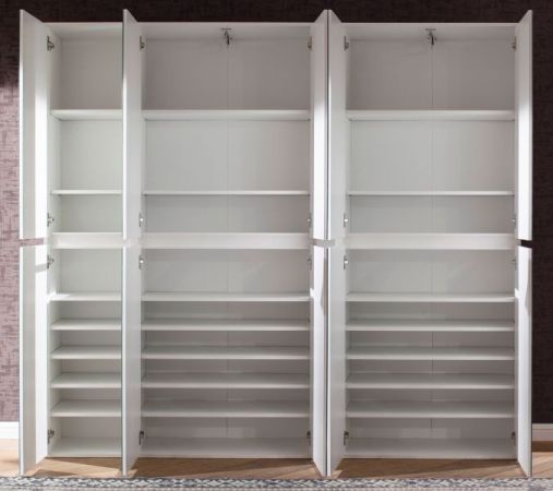 Garderobenschrank mit Spiegel Mirror in wei mit Spiegeltren - XXL Schuhschrank 185 x 191 cm