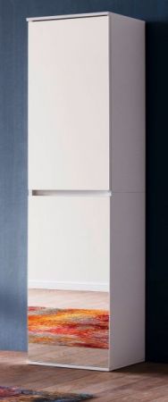 Garderobenschrank mit Spiegel "Mirror" in weiß mit Spiegeltüren - Schuhschrank 37 x 191 cm