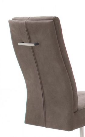 2 x Stuhl Salva in Sand Vintage und Edelstahl Freischwinger Luxus Komfortsitz Esszimmerstuhl 2er Set