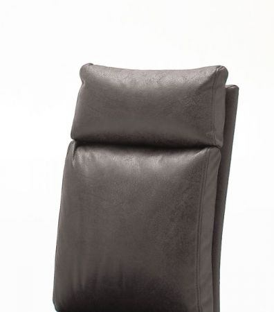 2 x Stuhl Pia in Grau Vintage Lederlook und Edelstahl Freischwinger mit Griff hinten Esszimmerstuhl 2er Set
