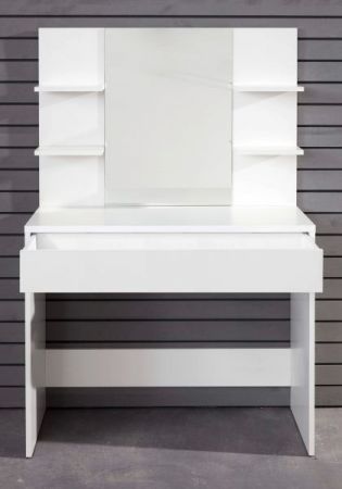 Schminktisch "Basix" in weiß 85 x 140 cm mit Schublade und Spiegel
