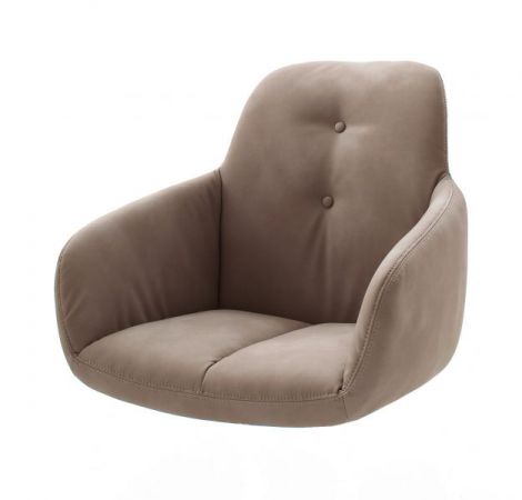 2 x Stuhl mit Armlehne Tessera in Schlamm Kunstleder und Freischwinger Anthrazit lackiert Esszimmerstuhl 2er Set Clubsessel