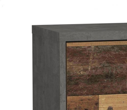 Kommode "Best Chest" in Old Used Wood Shabby mit grau in Betonoptik (114 x 77 cm)
