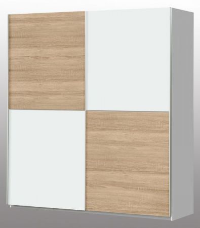 Schwebetürenschrank Winner in weiß und Sonoma Eiche Kleiderschrank 2-türig 170 x 191 cm