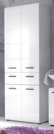 Badezimmer: Hochschrank Skin Hochglanz weiß (60x182 cm)