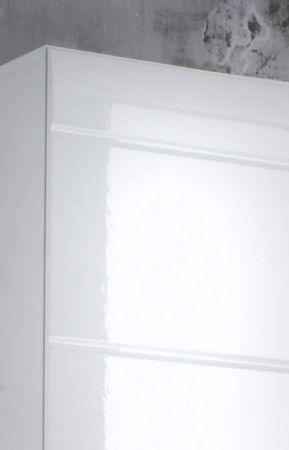 Badezimmer: Hochschrank "Skin" Hochglanz weiß (60x182 cm)