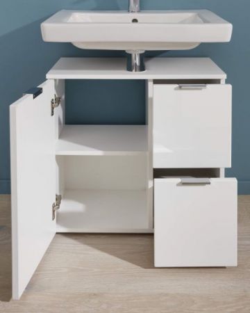 Badezimmer Waschbeckenunterschrank "Concept1" in weiß Hochglanz Badschrank 60 x 64 cm