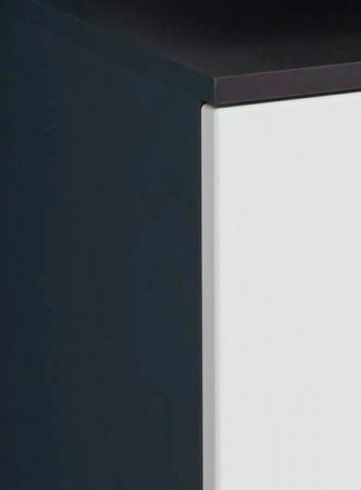 Badezimmer Waschbeckenunterschrank "Concept1" in weiß Hochglanz und Graphit grau Badschrank 60 x 64 cm