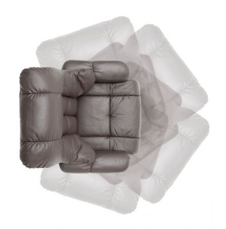 Relaxsessel Calgary in schlamm grau Leder und Walnuss mit Hocker Funktionssessel 90 x 104 cm Schlafsessel Fernsehsessel