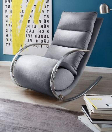 Relaxsessel Schaukelsessel "York" in grau mit Hocker Funktionssessel 67 x 111 cm Schlafsessel Fernsehsessel