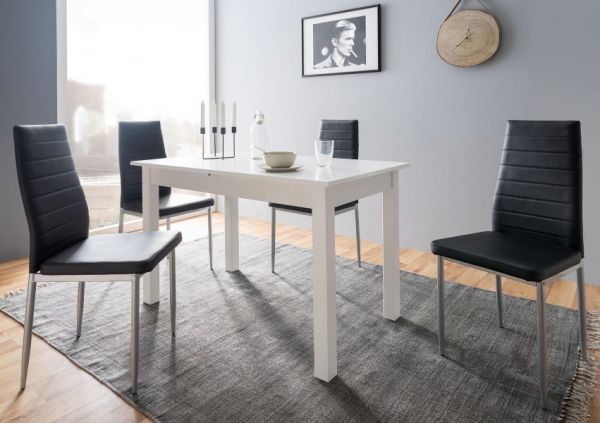 Esstisch "Coburg" in weiß ausziehbar 120-160 x 70 cm