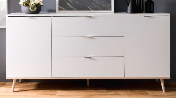 Sideboard Gteborg in matt wei Kommode skandinavisch 180 x 87 cm