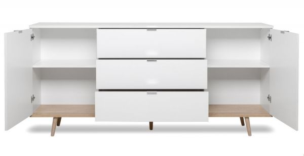 Sideboard Gteborg in matt wei Kommode skandinavisch 180 x 87 cm