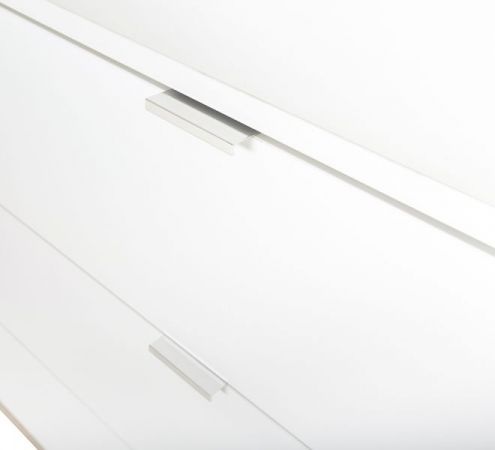 Sideboard Lundby in matt wei� mit Sonoma Eiche massiv Kommode skandinavisch 200 x 68 cm Anrichte