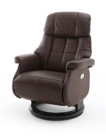 Relaxsessel Calgary XL in braun Leder und schwarz elektrisch verstellbar Funktionssessel bis 150 kg Fernsehsessel 82 x 111 cm