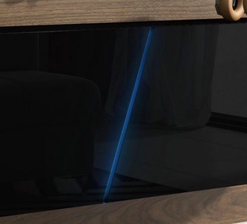 TV Lowboard "Space" in schwarz Hochglanz Lack TV Unterteil hängend / stehend 160 cm mit LED