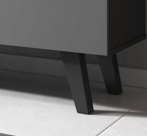 TV Lowboard "Jenrik" grau und schwarz matt im skandinavischen Stil 140 x 52 cm