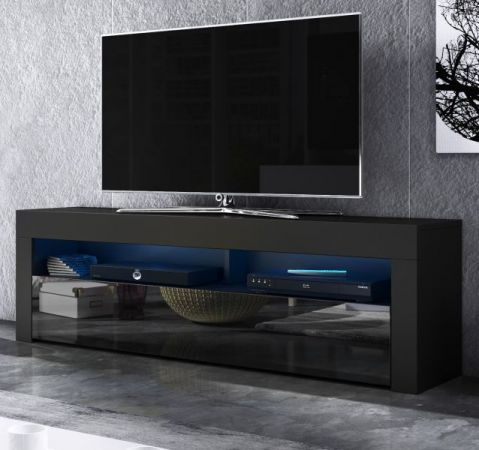 TV-Lowboard Live in schwarz Hochglanz 140 x 50 cm mit LED Beleuchtung