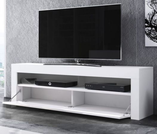 TV-Lowboard "Live" in grau Hochglanz und weiß 160 x 50 cm mit LED Beleuchtung