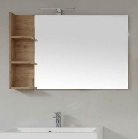 Badezimmer Spiegel One in Eiche / Asteiche Badmöbel 104 x 68 cm Wandspiegel mit Ablage